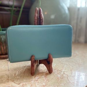 Turquoise Accordion Organizer Card Wallet
